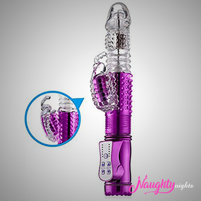 Rechargeable Jack Rabbit Thrusting Dildo Vibrator for Clitoral and G-Spot Pleasure